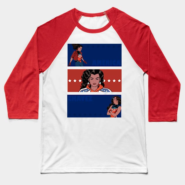 ⋆ America Chavez ⋆ Baseball T-Shirt by DamageTwig